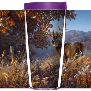 New free heart Purple Buck Scene Tumbler 22oz